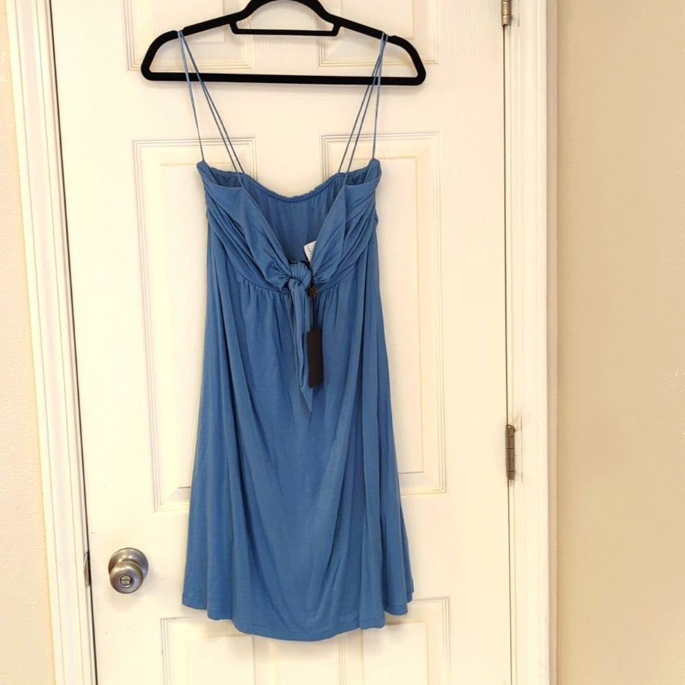 NWT, Nicholas K, tie-front, blue, babydoll dress.